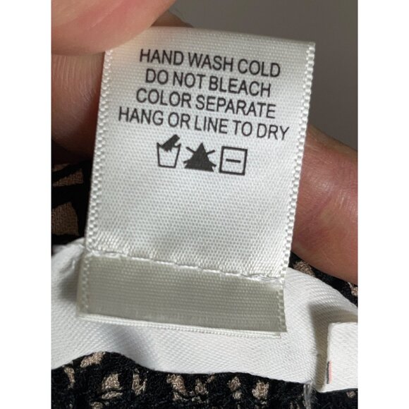 Urban Romantics Skirt Wrap Midi Black Beige Rayon A-line Womens M - Picture 7 of 8